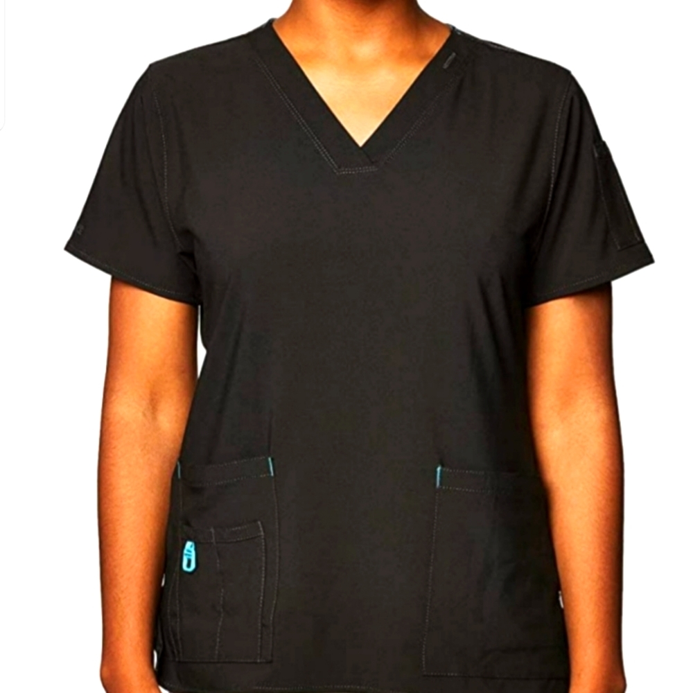 Carhartt Cross-Flex Women's Media Scrub Top, black, 3 tops size XL .